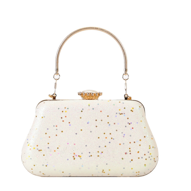 Women's Medium Polyester Solid Color Elegant Vintage Style Square Lock Clasp Evening Bag