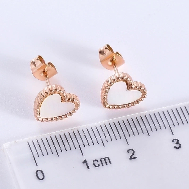 1 Pair Casual Minimalist Heart Shape Plating Inlay 304 Stainless Steel Acrylic Ear Studs
