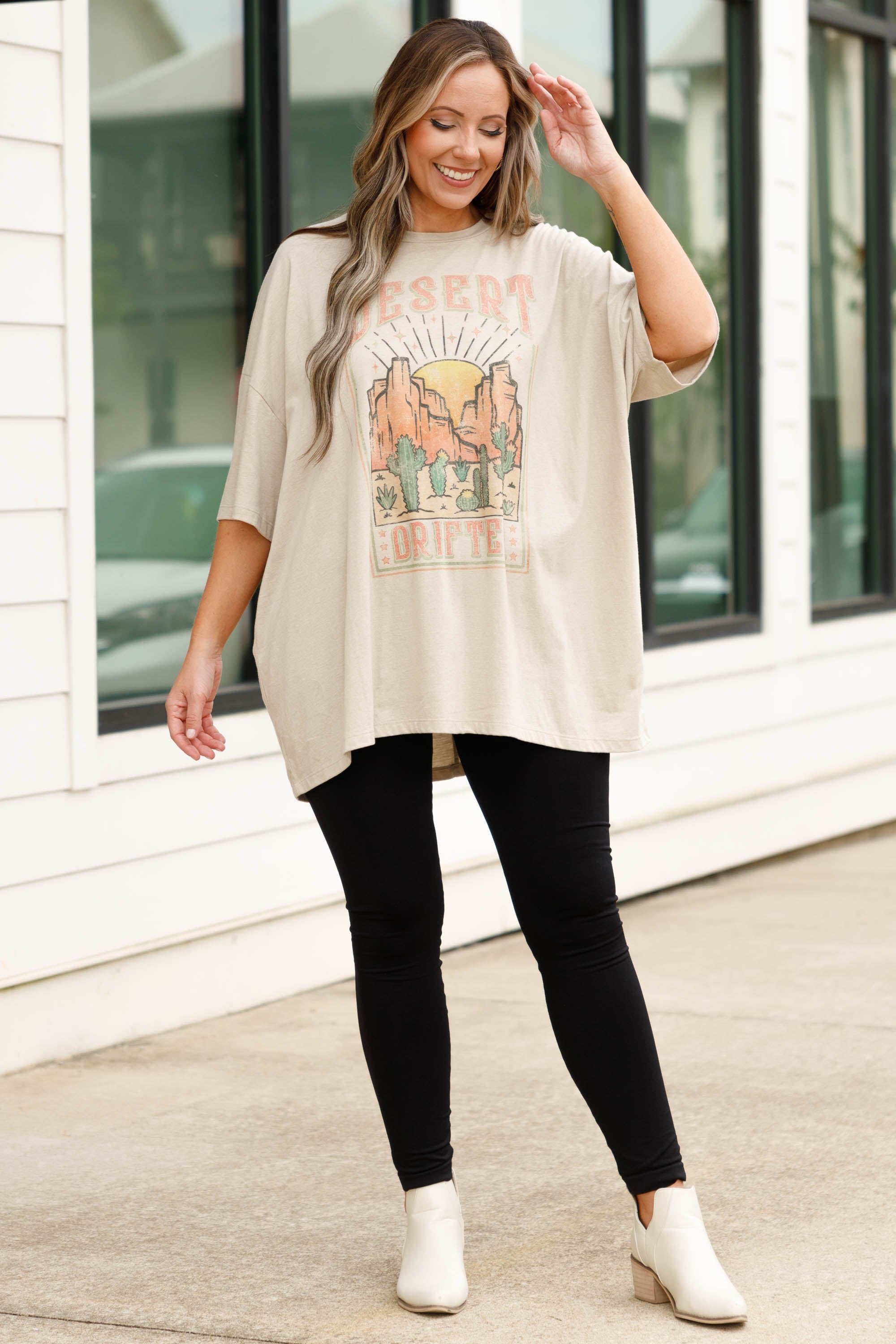 Arizona Plateau Boyfriend Tee. Heather Beige