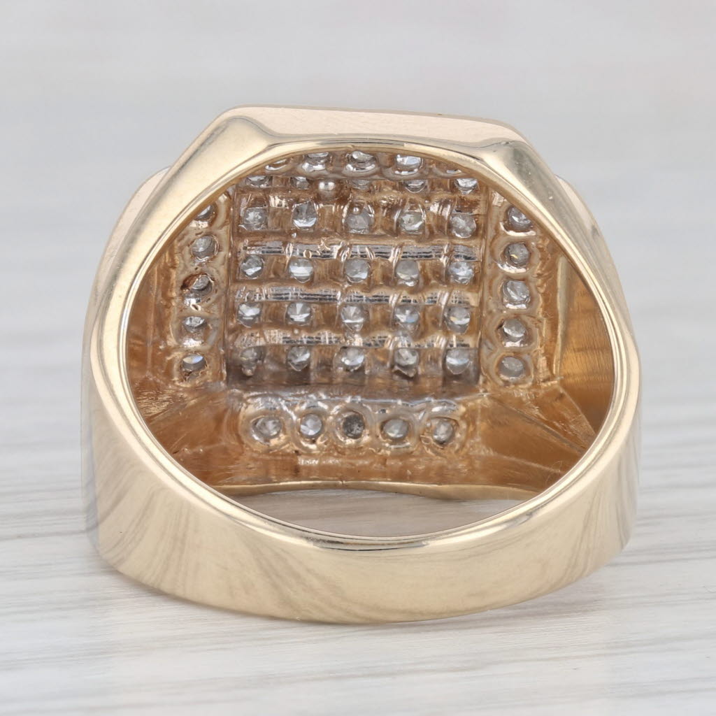 1ctw Men's Pave Diamond Ring 10k Gold Size 10.25