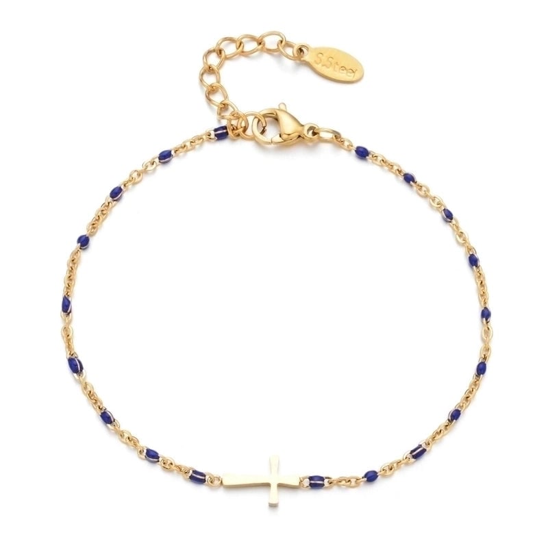 Fashion Cross Titanium Steel Enamel Bracelets