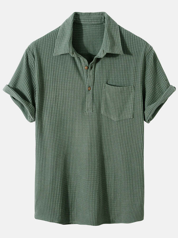 💥3-Pack Only $19.9💥Waffle Lapel Solid Henley Shirts