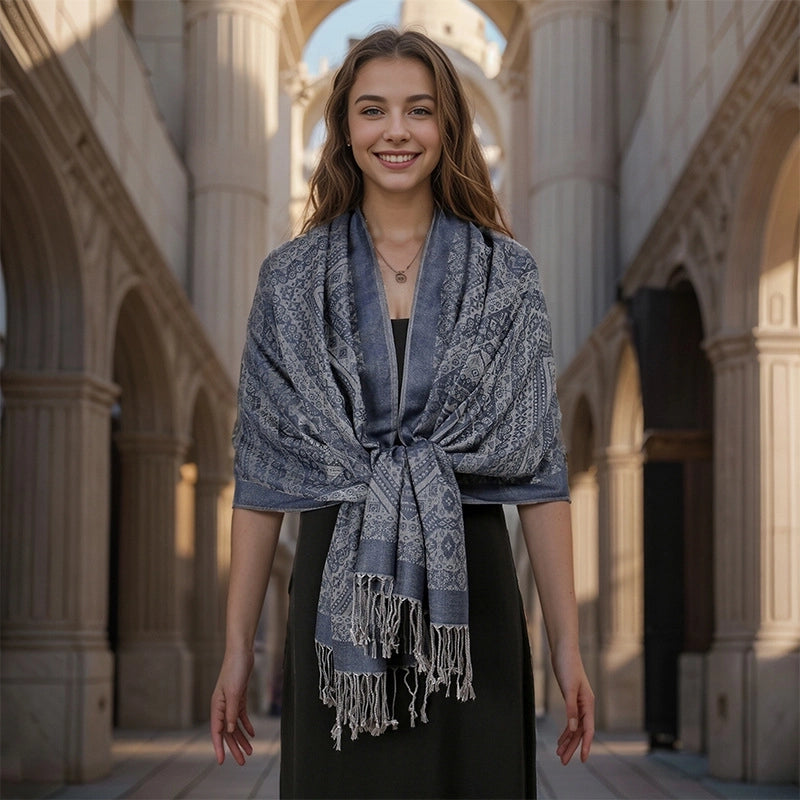 Women's Elegant Basic Solid Color Polyester Shawl