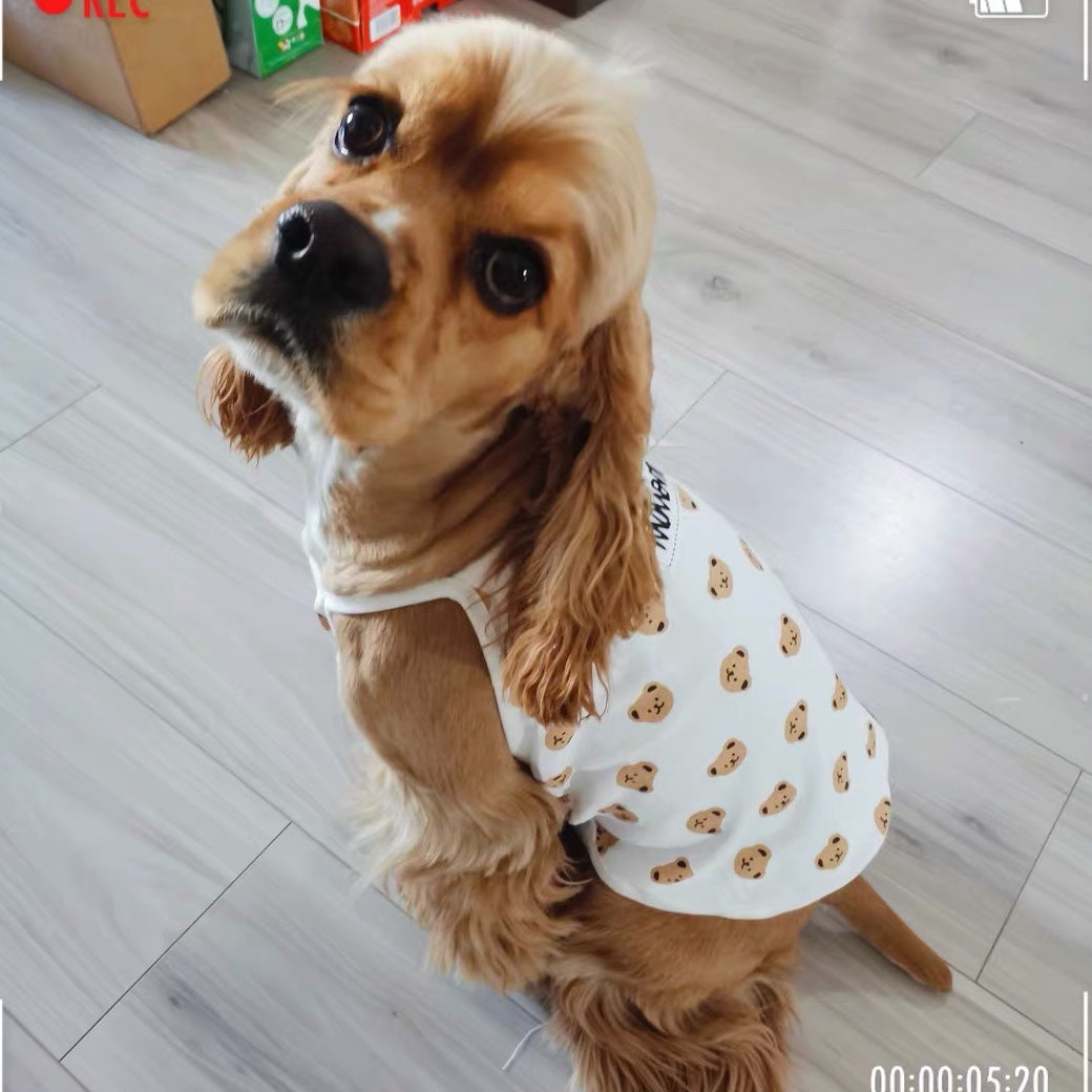 Cotton Bear Printed Dog Clothes