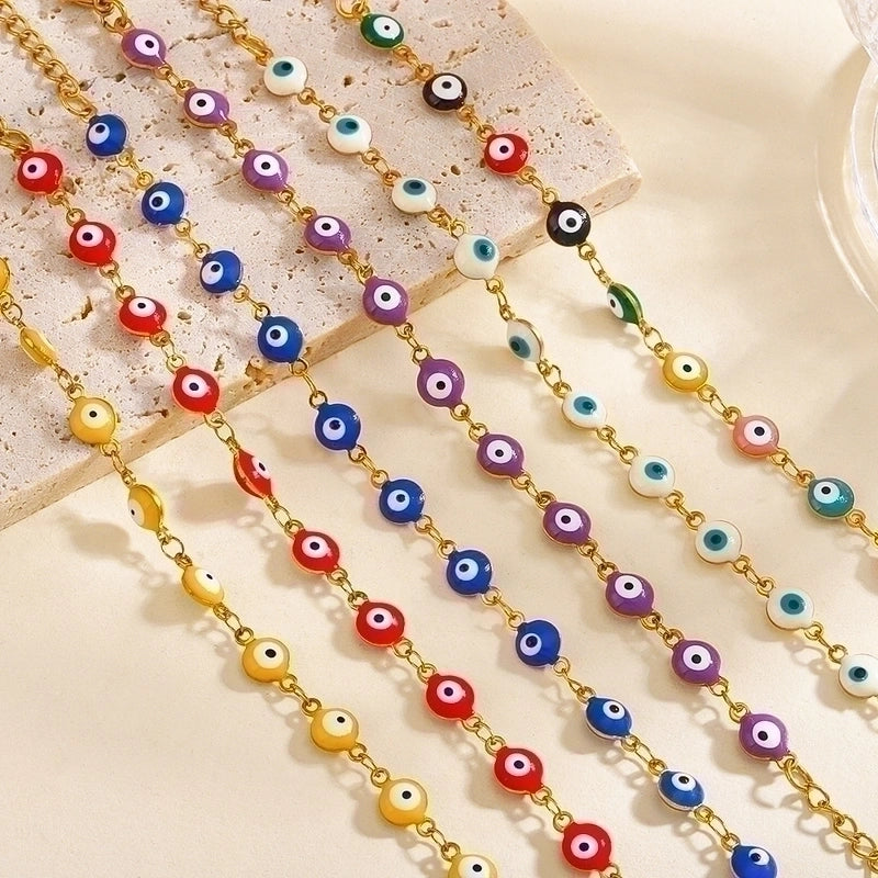 Cartoon Style Eye Stainless Steel Plating Bracelets
