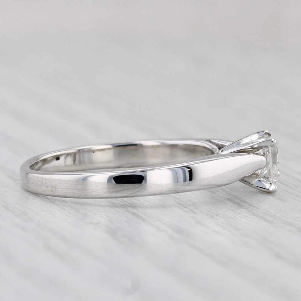 0.62ct Princess Diamond Solitaire Engagement Ring 14k White Gold Size 9