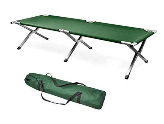 Aluminum alloy camping folding bed.