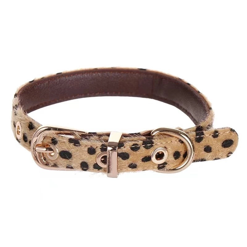 Mohair Leopard Pet Collar