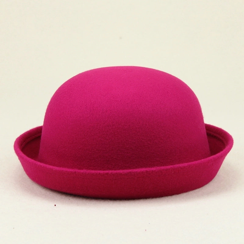 Unisex Minimalist Solid Color Eaveless Fedora Hat