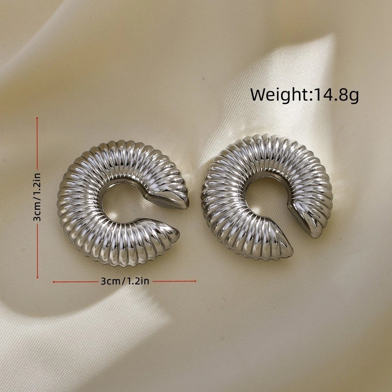 1 Pair Minimalist C Shape Plating Stainless Steel Gold Plated Ear Cuffs