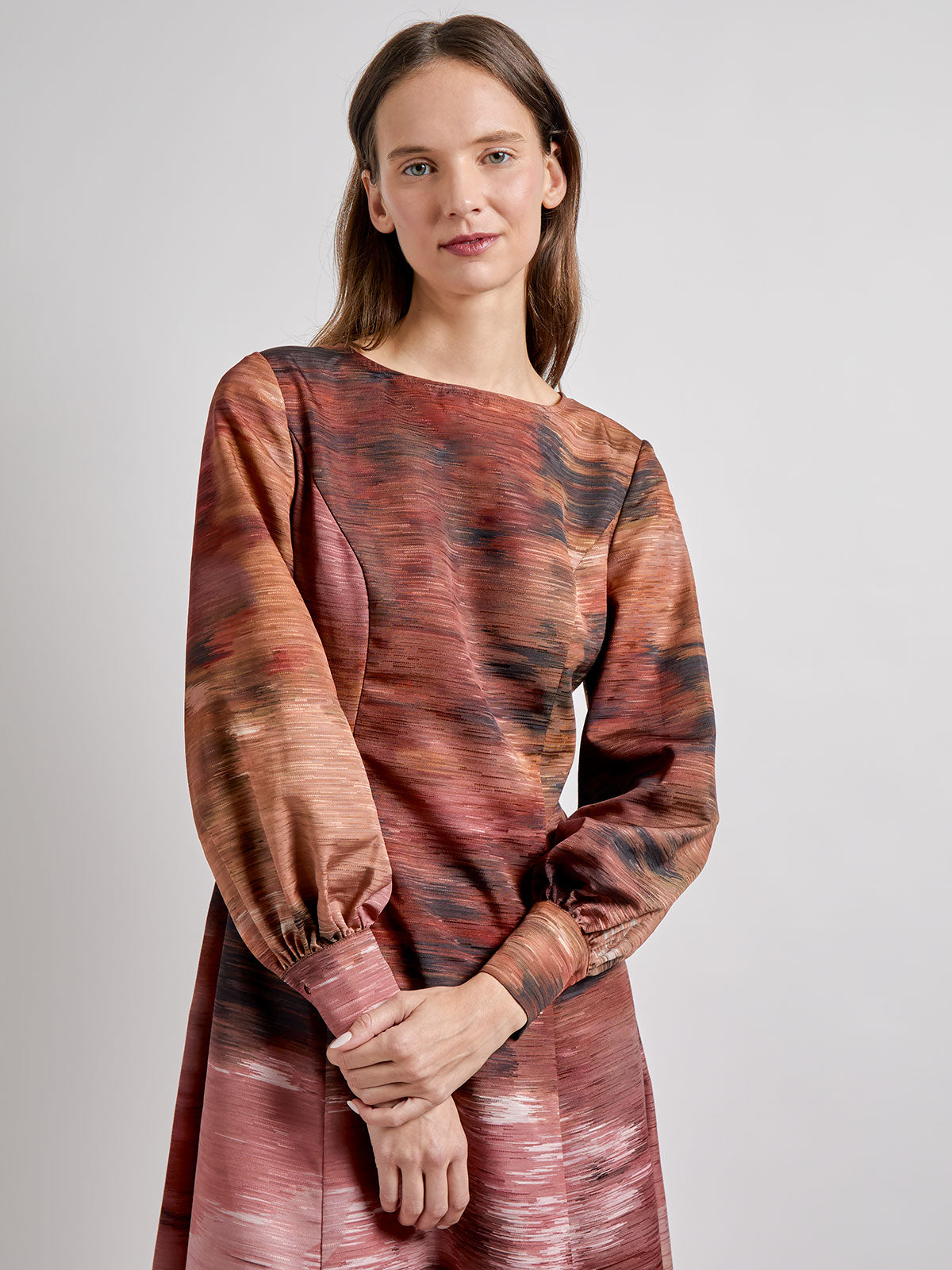 A-Line Abstract Woven Maxi Dress - Modern Fit