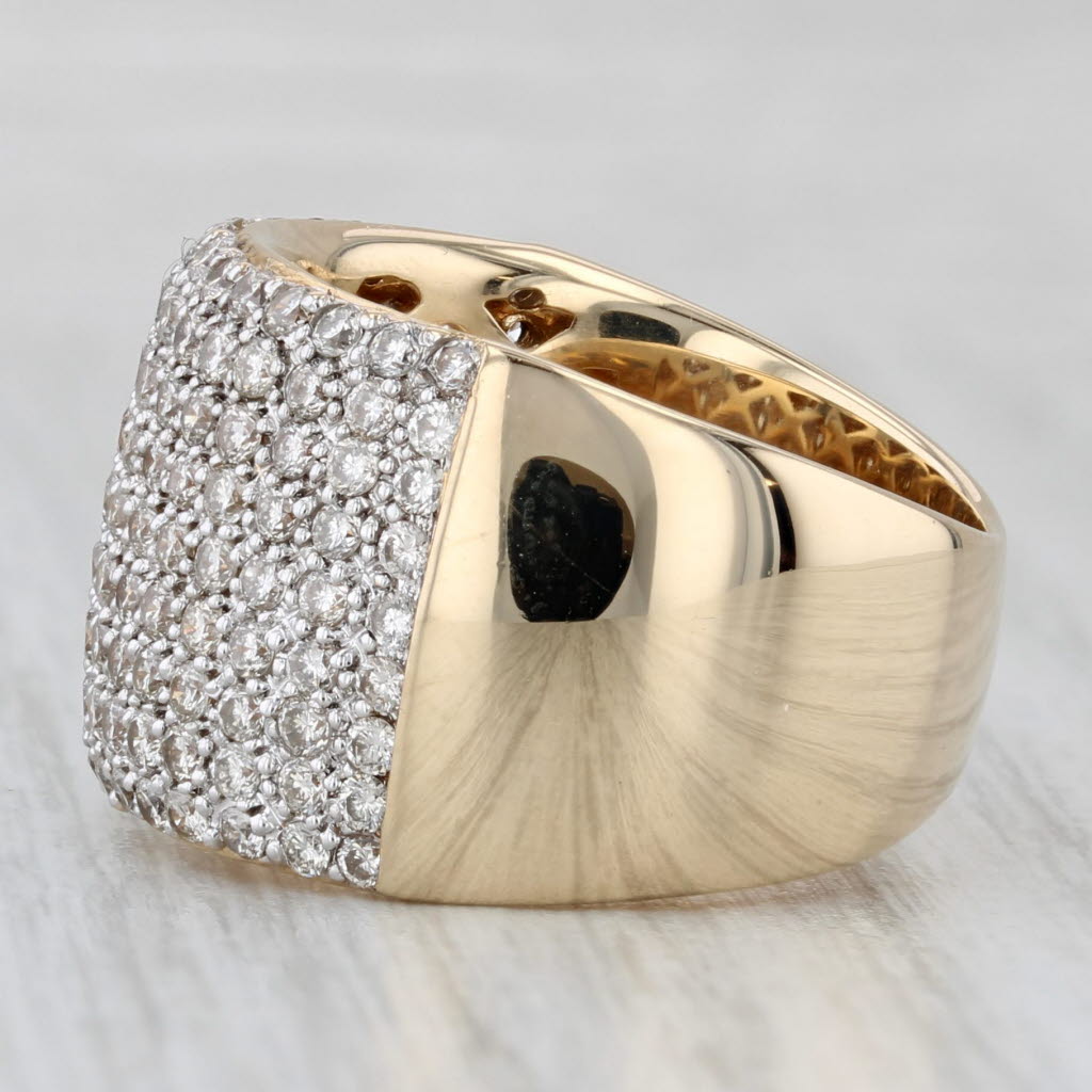 1.40ctw Pave Diamond Ring 14k Yellow Gold Size 7.25 Cocktail