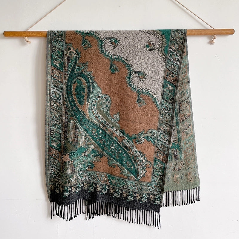 Women's Ethnic Style Printing Imitation Cashmere Scarf