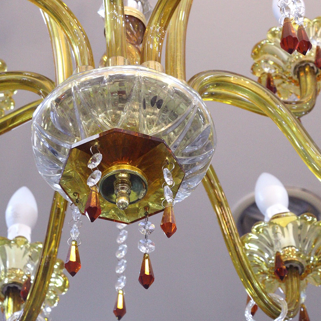 Gold & Bronze Crystal Chandelier