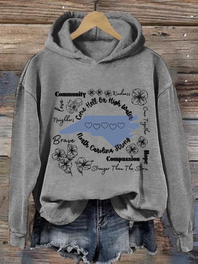 Women's North Carolina Strong Print Casual Sweatshirt