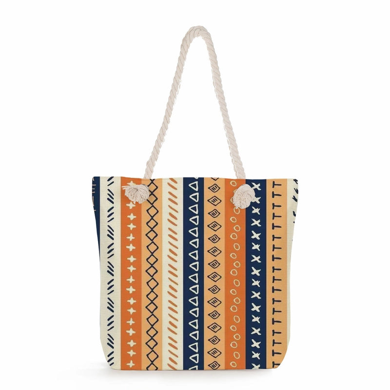 Geometric Printing Tote Bag Student Book Storage Shoulder Bag Large Capacity Handbag