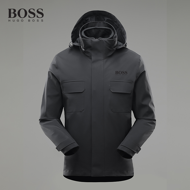 BOSS Hight Quality Hardshell Jacket Men-s 3-in-1 Two-Piece Windproof Waterproof Climbing Coat