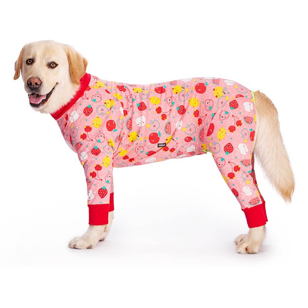 Large Dog Clothes: Thin Four-leg Full Belly Cover Four-legged Pajamas