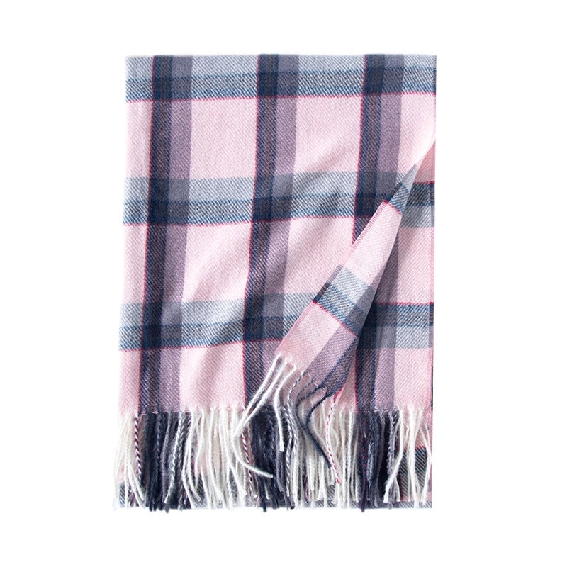Unisex Vintage Style Minimalist Plaid Polyester Scarf