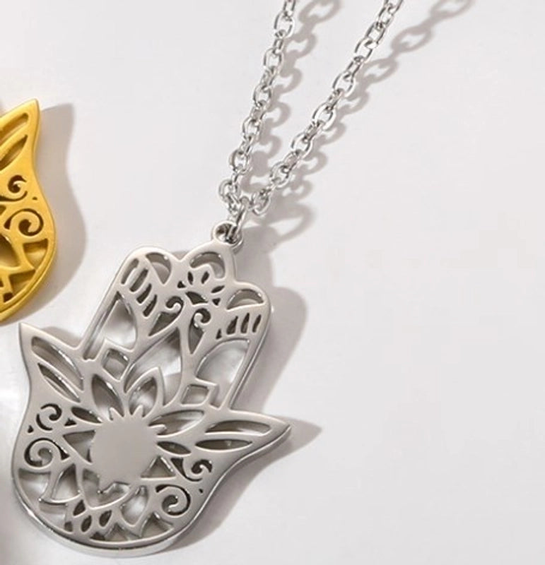 Minimalist Devil's Eye Heart Shape Butterfly Stainless Steel Plating Hollow Out Pendant Necklace
