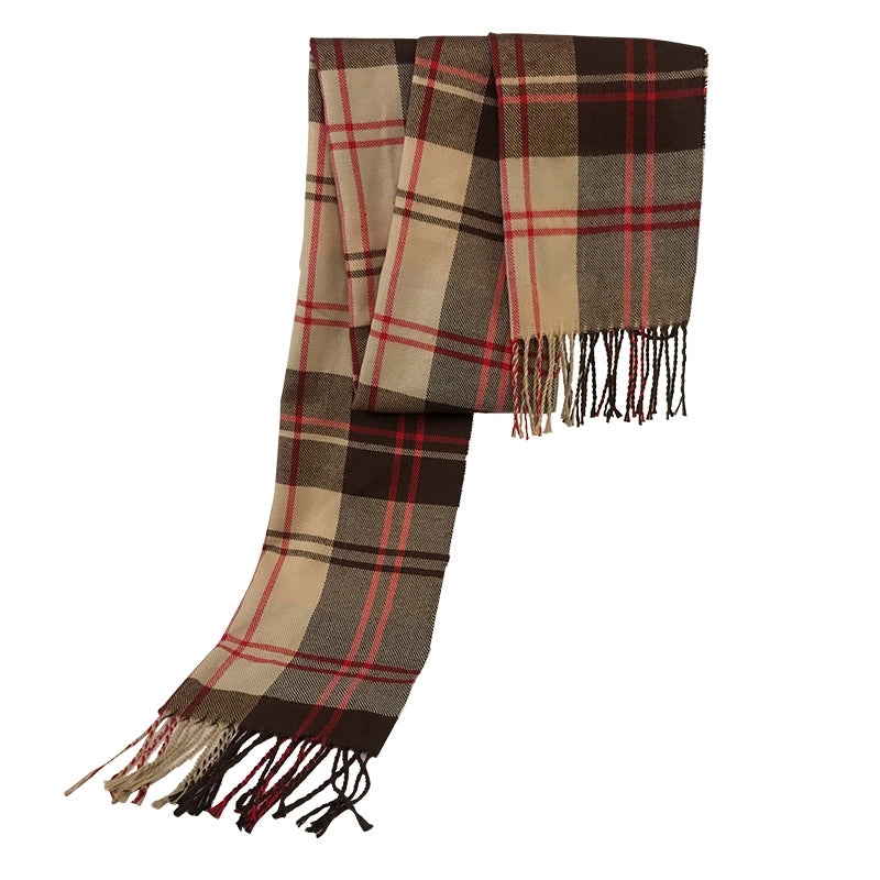 Autumn And Winter New Tassel Men's Scarf Double-sided Cashmere Scarf Long Tassel Warm Lovers Scarf