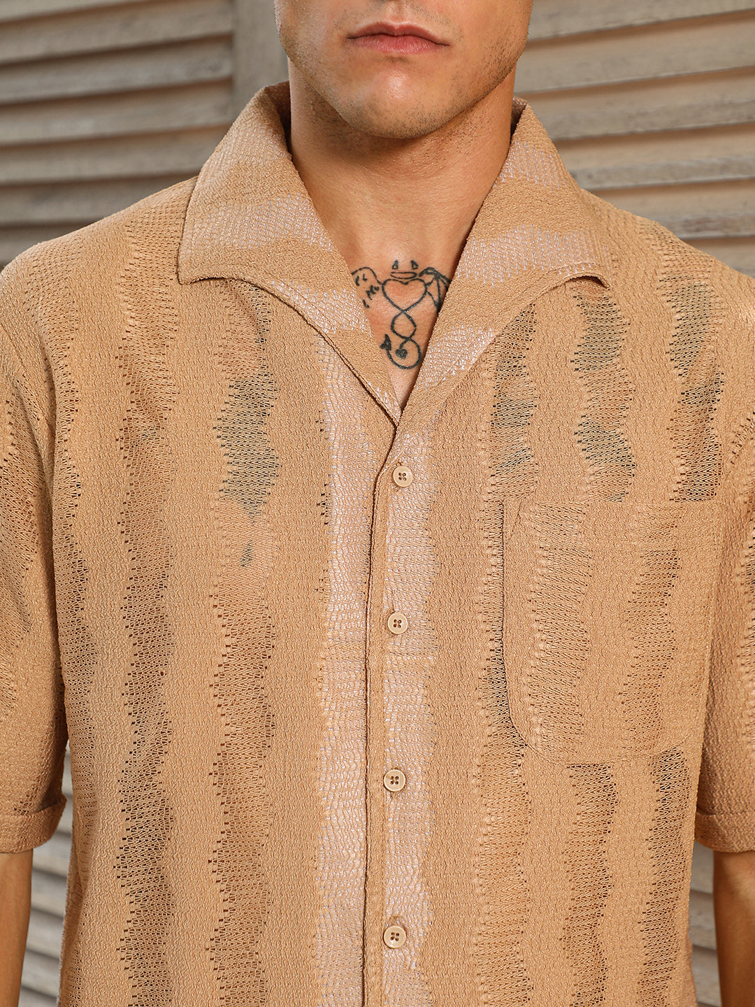 Swirl Open-Knit Shirt