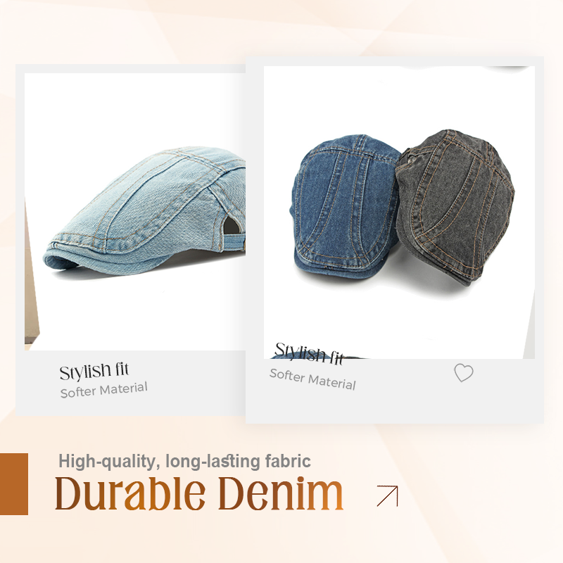 🍃Unisex Denim Newsboy Cap