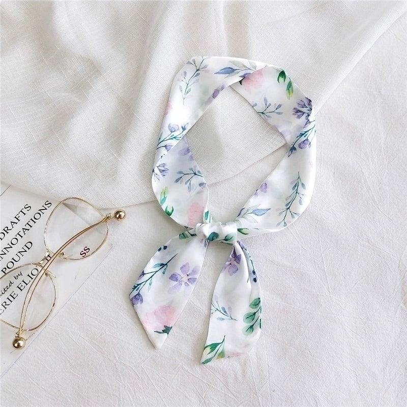 Long Striped Women's Autumn New Tied Bag Silk Scarf