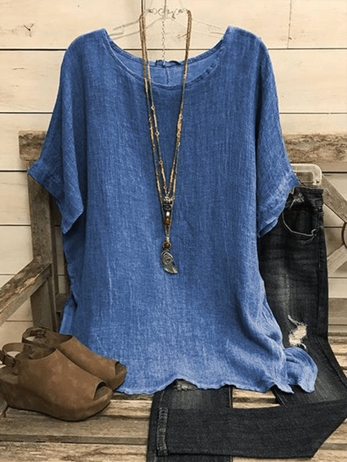 Women's Casual Loose Round Neck Short Sleeve T-Shirt