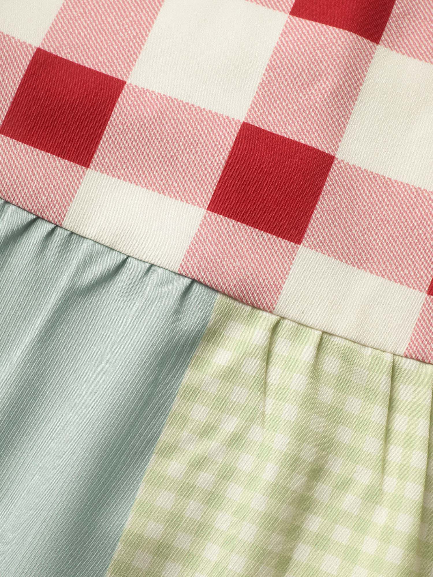 Overlap Collar Plaid Patchwork Midi Dress