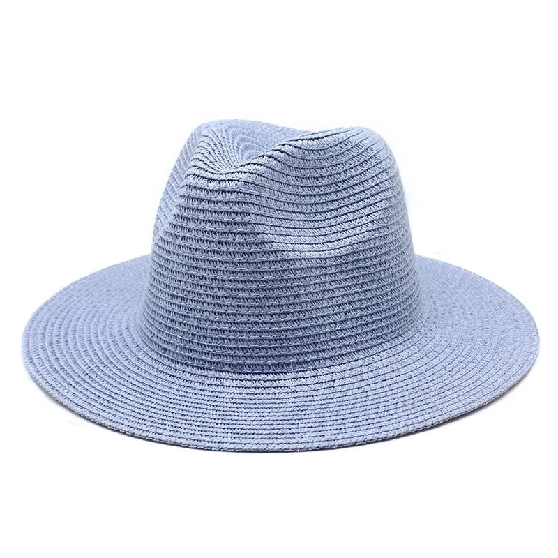 Unisex Minimalist Solid Color Flat Eaves Fedora Hat