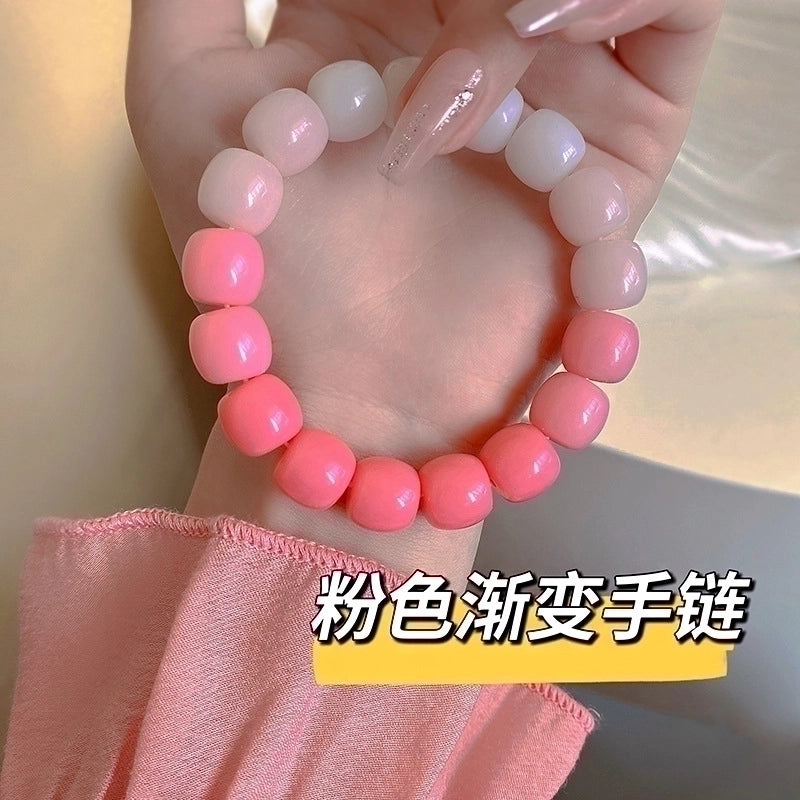 Fashion Letter Flower Titanium Steel Inlay Zircon Bracelets 1 Piece