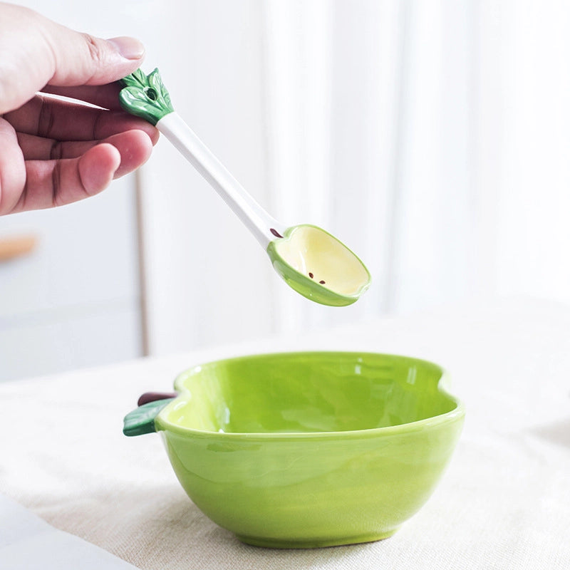 Creative Ceramic Bowl Fruit Bowl Vegetable Salad Bowl Children's Bowl Student Bowl Dessert Bowl Household Tableware