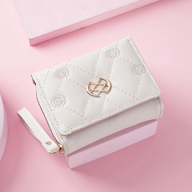 Women's Plaid Pu Leather Zipper Buckle Wallets