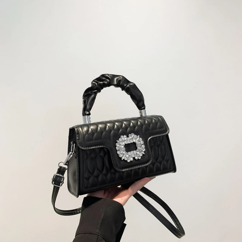 Women's Medium Pu Leather Solid Color Elegant Vintage Style Square Flip Cover Crossbody Bag
