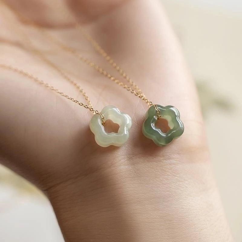 Elegant Flower 304 Stainless Steel Jade Plating