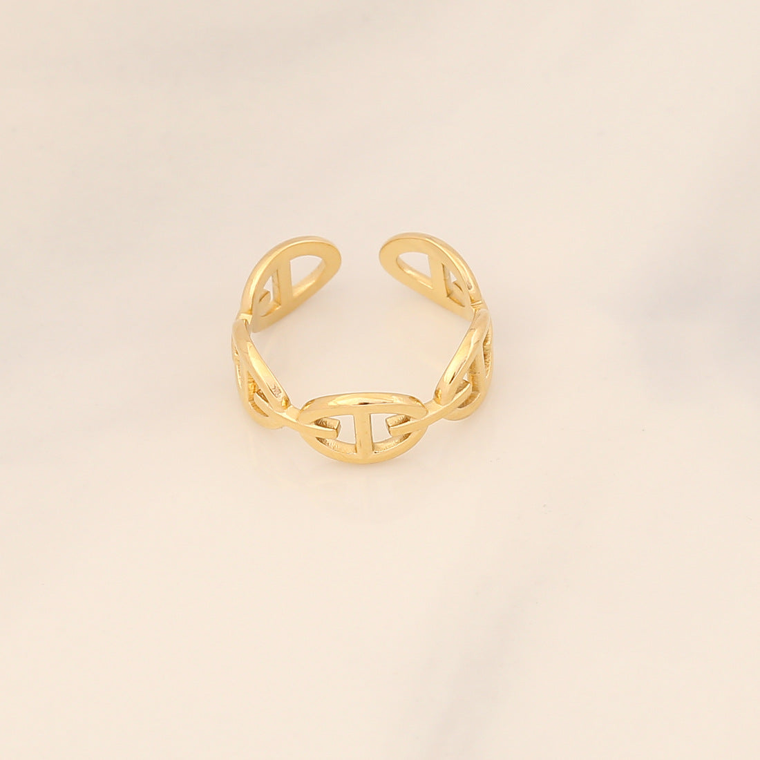 Women IG Style Bowknot Wave Stainless Steel Electroplating Rings