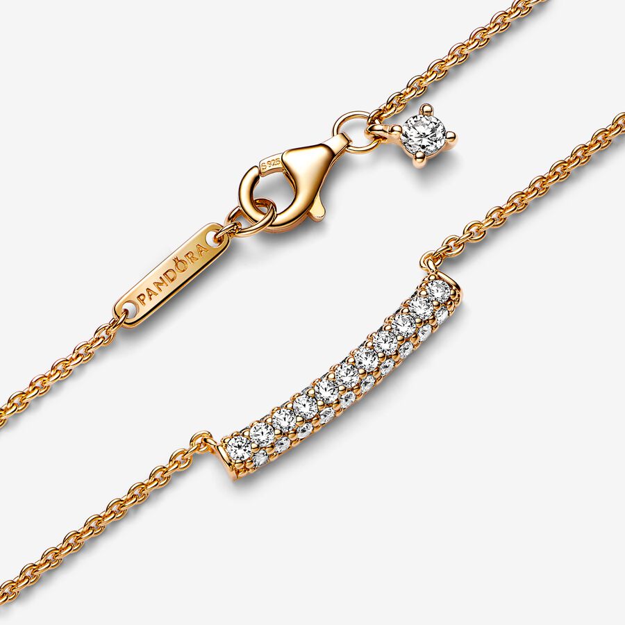 Pandora Timeless Pavé Single-row Bar Collier Necklace