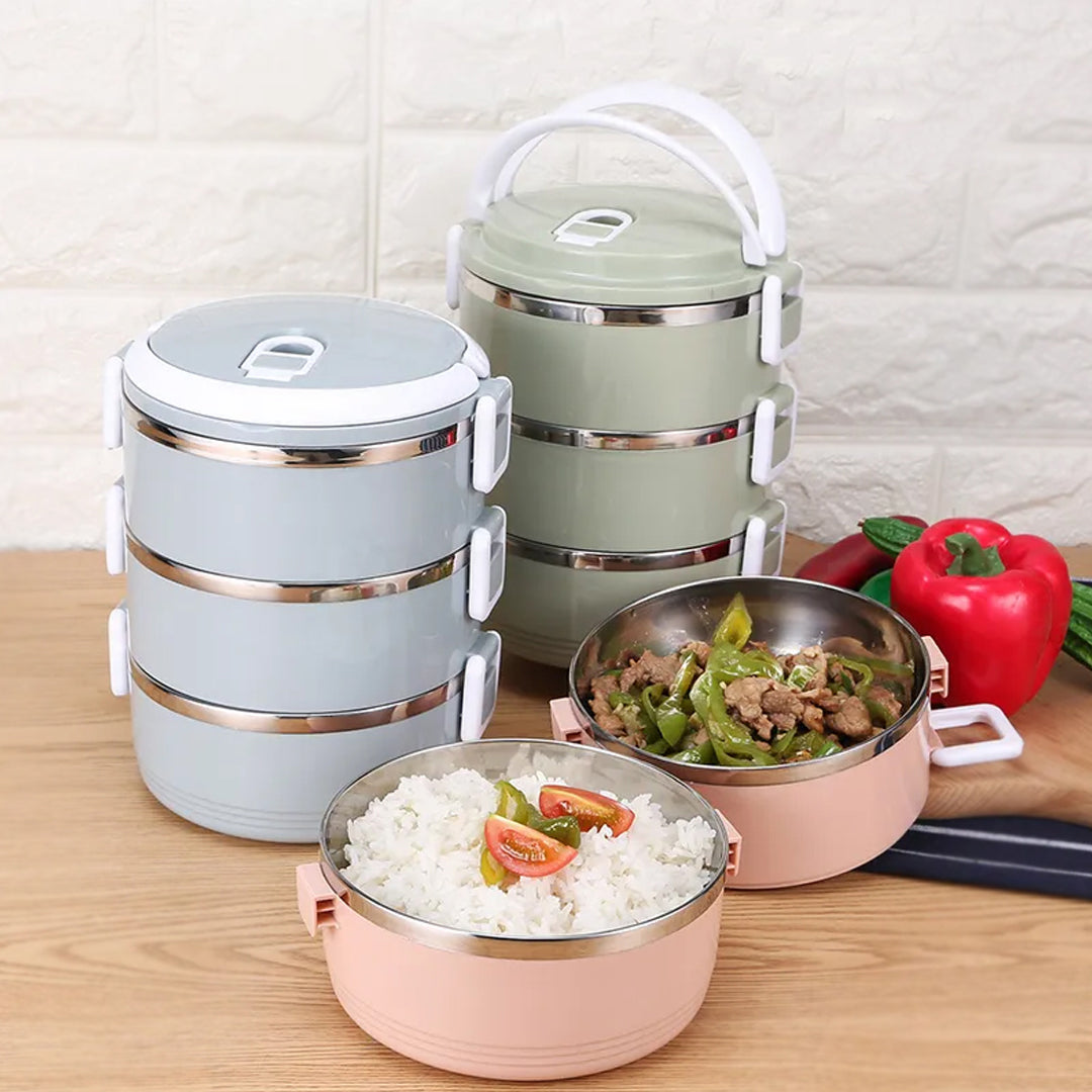 3 Layer Insulated Lunch Box Stainless Steel