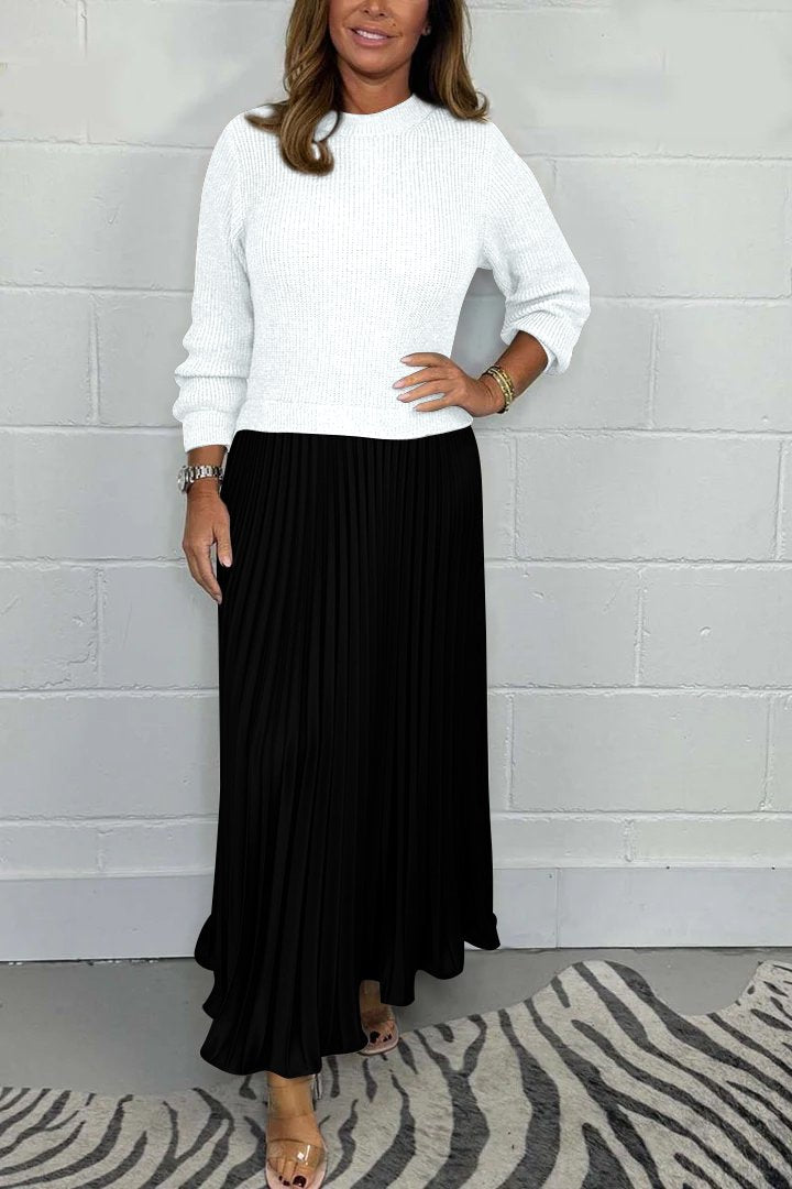 💃2025 Hot Sale - 50% OFF🔥Women’s Stylish and Elegant Round-neck Pleated Dress