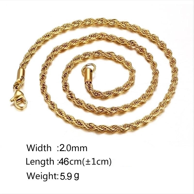 Minimalist Twist 201 Stainless Steel Plating Stainless Steel Necklaces