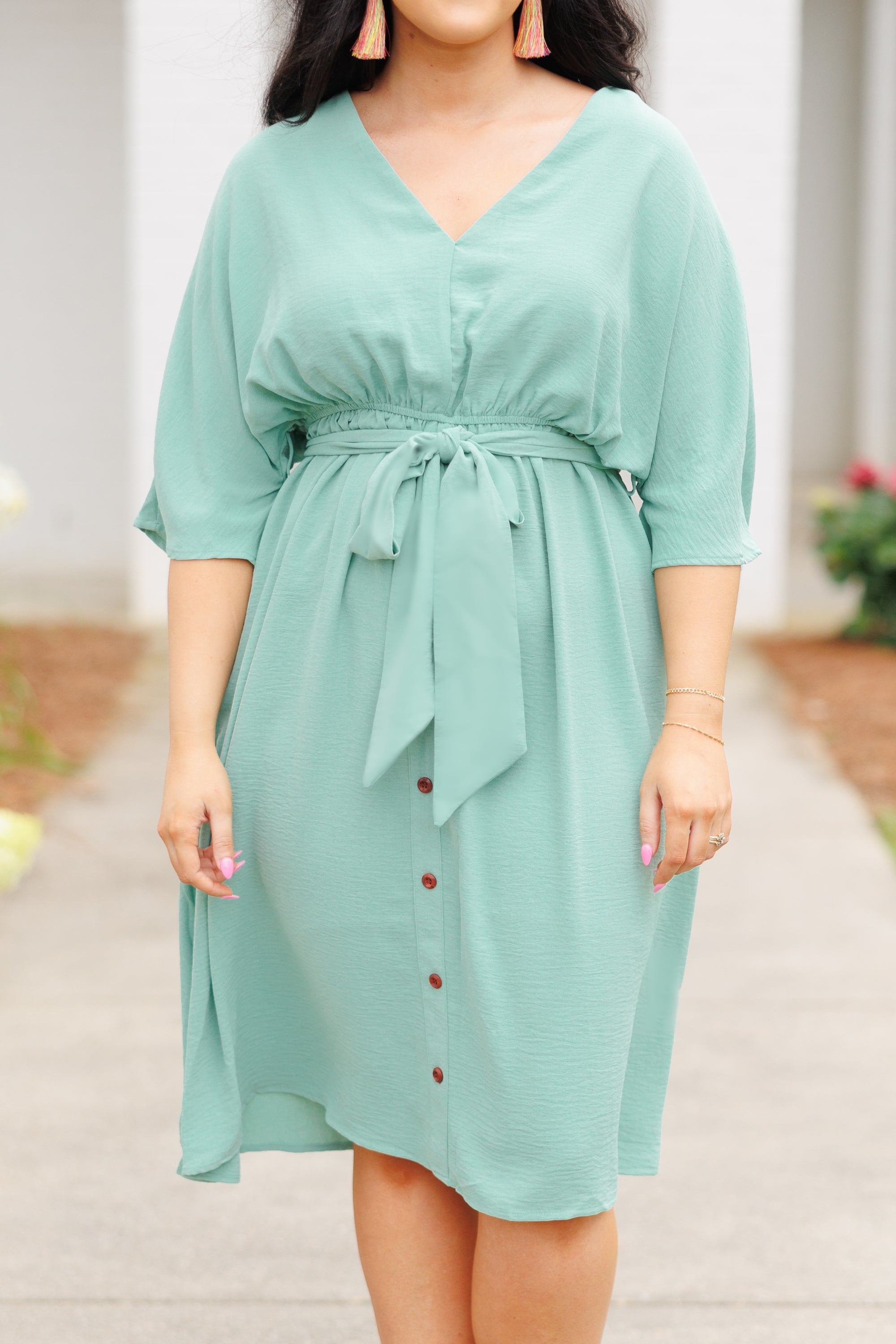 Hopelessly Yours Dress. Sage