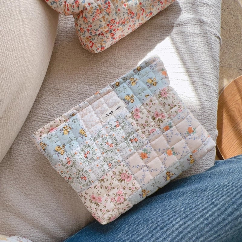 Red Small Floral Quilted Blue Floral Quilted Yellow Floral Quilted Canvas Ditsy Floral Square Clutches