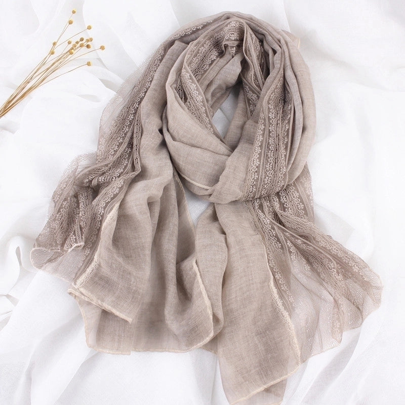 Women's Elegant Solid Color Cotton Scarf