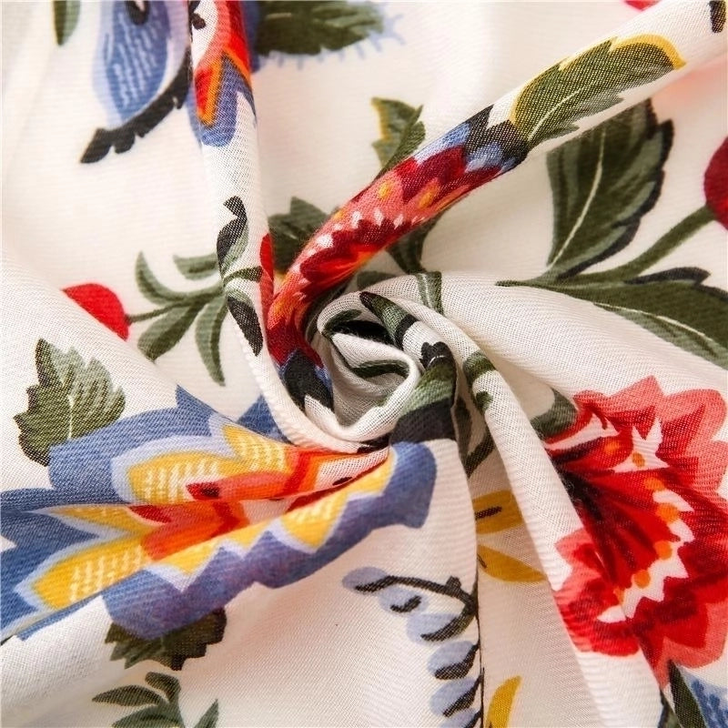 Color Flower Print National Wind Cotton Scarf Scarves Nhgd157609