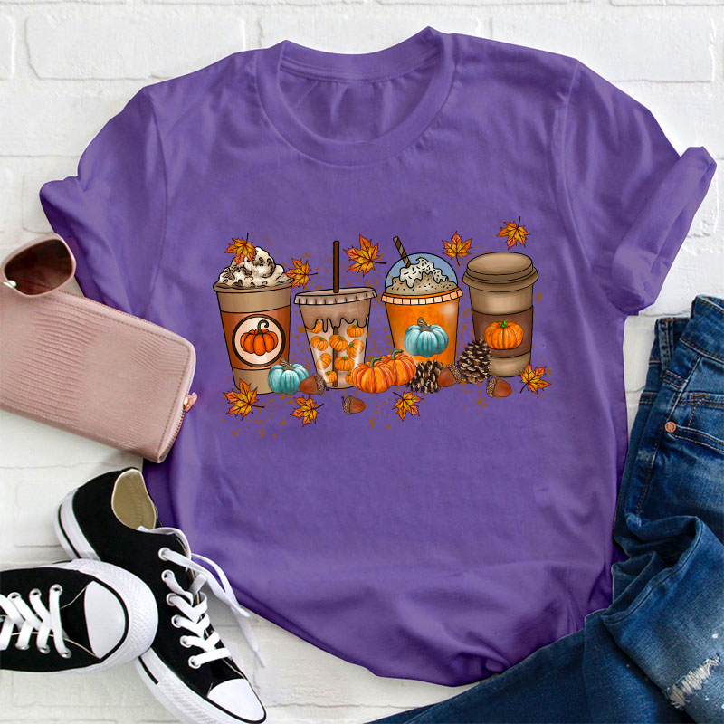 Fall Coffee Teacher T-Shirt