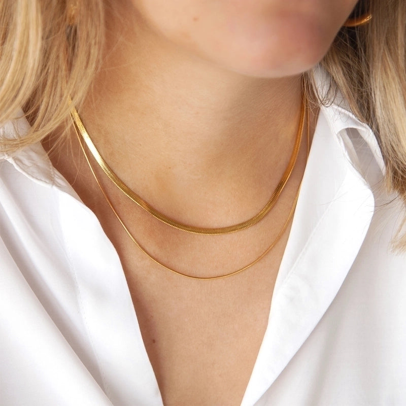 Minimalist Geometric Solid Color Titanium Steel Necklace
