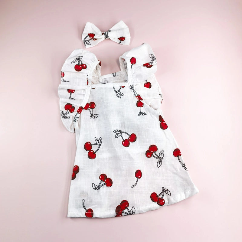 Sweet Cotton Flower Strawberry Pet Clothing