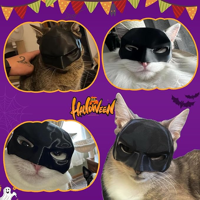 🌟🎃Halloween hot sale-Bat Cat Costume Mask for Cats