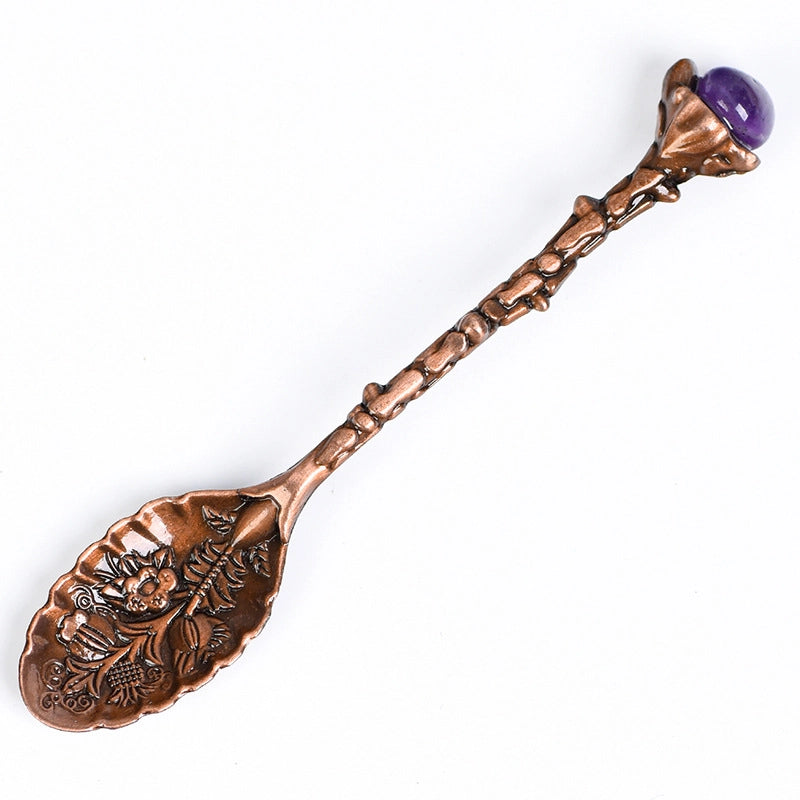 2 Pieces Elegant Lady Minimalist Geometric Crystal Spoon